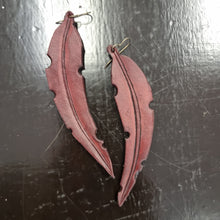 Load image into Gallery viewer, Gum leaf leather earrings
