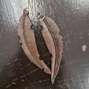 Gum leaf leather earrings
