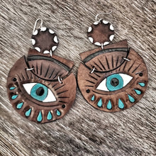 Load image into Gallery viewer, Leather magic eye earrings
