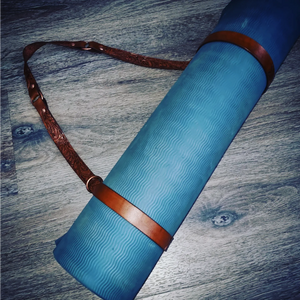 Hand tooled Yoga mat strap
